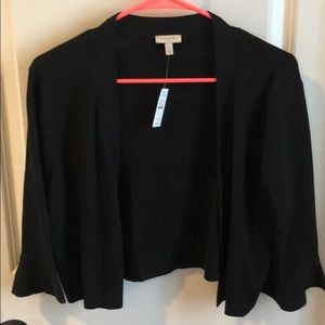 Black shrug with flutter sleeves